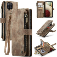 CaseMe Wallet Case for compatible with Samsung Galaxy A12 5G – PU Leather, Magnetic Flip, Lanyard, Zipper Card Holder
