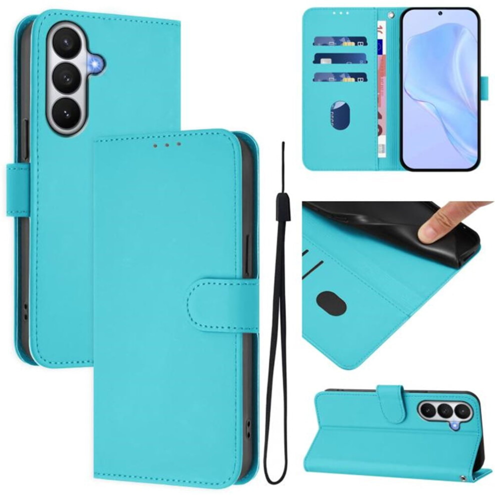 Wallet Case Compatible With Samsung Galaxy S26 5G Â Pu Leather Magnetic Flip Folio, 3-Card Holder & Wrist Strap, Lake Blue 9170372147328