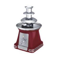3-Tier Stainless Steel Chocolate Fondue Fountain, 23cm, compatible with Apple Wedges, Veggies, Candy & More – Red