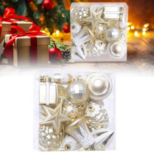 16-Piece Christmas Tree Ornament Set – Wall Hangs & Plastic Baubles, Compatible with All Xmas Trees