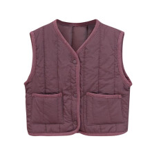Baby Warm Jacket Cotton Vest Unisex Infant Toddler Padded Waistcoat Lightweight Sleeveless Vest Purple 5-6 Years