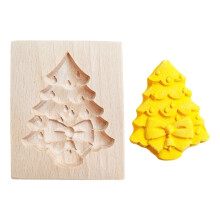 Wooden Christmas Tree Cookie Molds, Non-Stick, Compatible with Home Baking, Festive Holiday Party Supplies