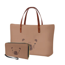 Handtasche und passende Geldbörse mit Cartoon-Capybara-Print für Damen – Leichte Henkeltasche, Shopper, Schultertasche – Für den täglichen