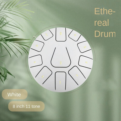 Tambor de língua de aço de 8 polegadas, pandeiro de 11 notas com baquetas, palhetas e bolsa de armazenamento – compatível com meditação. 2
