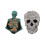 Cartoon schedelbroche van legering – 2,7 x 4 cm 4