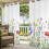 Cortinas externas impermeáveis com estampa floral e ilhós, 137 x 241 cm (54 x 95 polegadas). 5