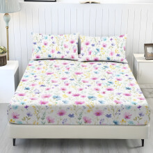 King Bed Sheet Set Soft Breathable 9.8 Inch Pocket 3-Piece