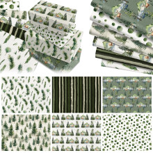 12 Sheet Wrapping Paper - Green Tree Craft Paper for Birthday Wedding DIY Crafts Packing Christmas Gift Wrap