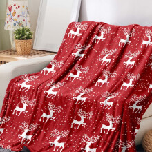 Couverture de Noël Tupukom Flocon de neige en polaire | Douce, moelleuse et chaude pour le chalet d'hiver