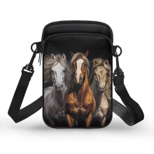 Bolsa Transversal Estilo Cavalo para Adultos, Leve, para Viagens ao Ar Livre, Unissex, com Zíper.