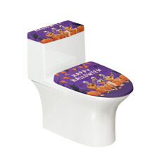 Housse de siège de toilette Happy Halloween Band Cozy, fond élastique en polyester, universelle, bord élastique en forme de U