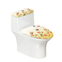 Abattant de toilette à motif papillons et fleurs, élastique et adaptable à toutes les formes de toilettes. Lavable et réglable. Usage universel