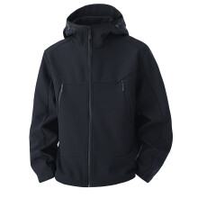 Casual sportieve tactische jas met capuchon voor heren, winddicht en waterdicht voor buitenactiviteiten zoals reizen en wandelen, zwart, maat XXXL