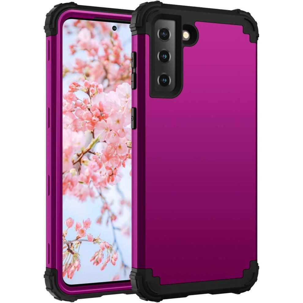 Compatible With Samsung S21 5G Case Â 3-Layer Rugged Bumper Cover, Shockproof & Full-Body Protection Purple 9405492271272