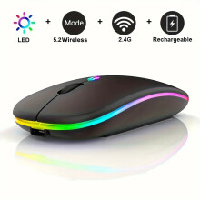Draadloze gamingmuis met RGB-achtergrondverlichting, ergonomisch en oplaadbaar.