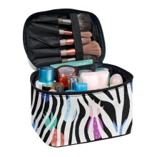 Make-up organizer tas met kwastenhouder, ananas- en zebraprint