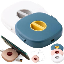 Enrollador de cables y soporte para teléfono 2 en 1. Organizador duradero.