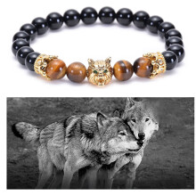Le bracelet de Black Wolf reflète le tempérament. Bracelet noir.