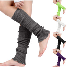 Calentadores de piernas cálidos, calcetines altos sin pie para mujer, de punto, para invierno.