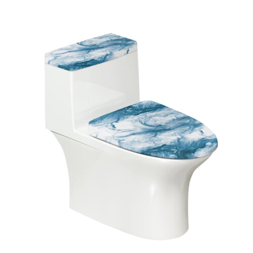 Conjunto de 2 capas para tampa de vaso sanitário com estampa de mármore, 38-53 cm (15-21 polegadas)