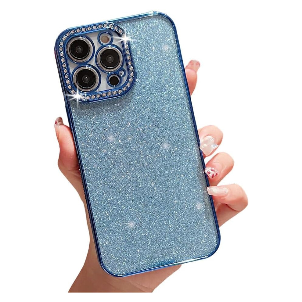 Iphone 15 Plus Crystal Rhinestone Case Blue 9065194861357