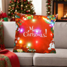 Coussins lumineux LED pour les fêtes – Décorations de Noël lumineuses, coussins décoratifs multicolores à piles, compatibles avec canapé et