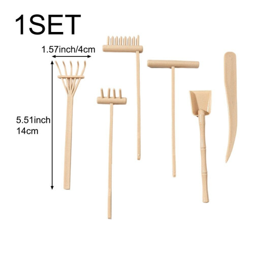 Mini-Zen-Garten-Set: Tisch-Sandkasten mit Rechen 1