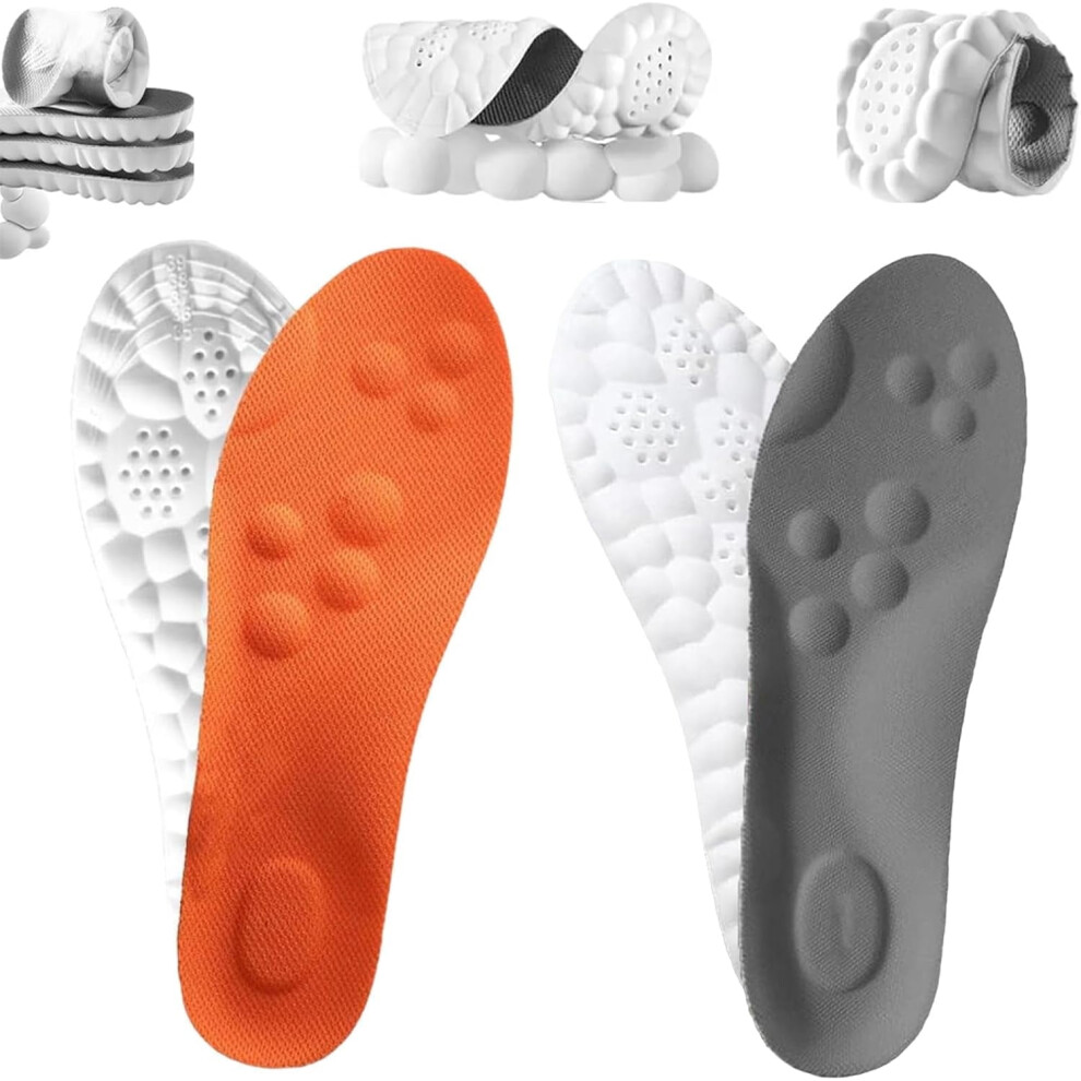 Steppers Insoles Gray+Orange 5-6.5 Men/7-8.5 Women