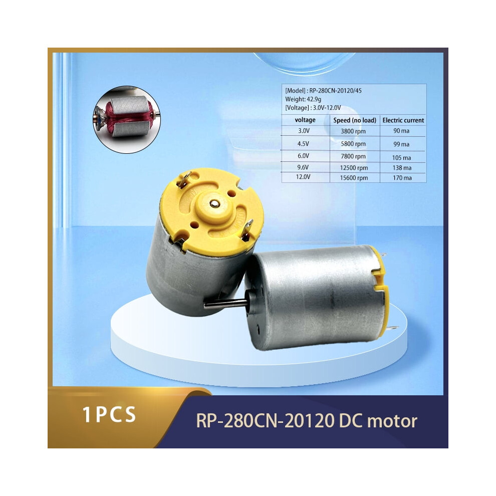 Micro Dc Motors 280 Motor Rc-280Sa-20120 Dc 6V-12V 15600Rpm High Speed Carbon Brush Electric Motor Machinery Tool Hobby Toy Car Silver 9405492272422