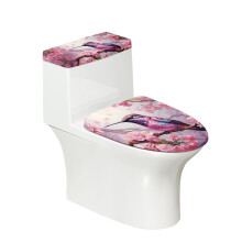WC-ülőke huzat szett kolibri cseresznyevirág mintával, 2 darabos