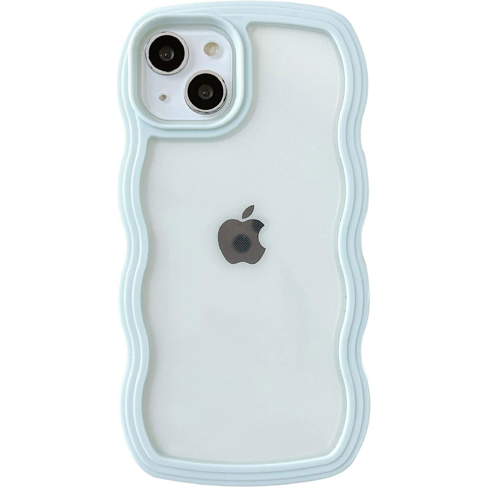 Cute Curly Wave Frame Shape Shockproof Soft Compatible With Iphone Case (,Compatible With Iphone 15 Pro Max) Green 9405492274006