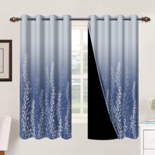 Mizhona Blackout Curtains Blue Grey Gradient 2 pcs 42x63 in