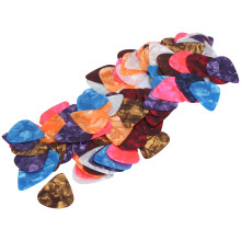 100Pcs Colorful Celluloid Guitar Picks 0.46mm Thin Finger Protection Tool