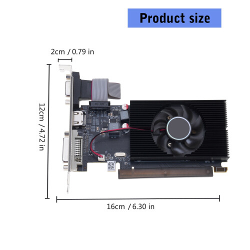 Κάρτα γραφικών 2GB DDR3 64Bit PCIe16X Κάρτα γραφικών υπολογιστή Ανεμιστήρας θερμικής 2