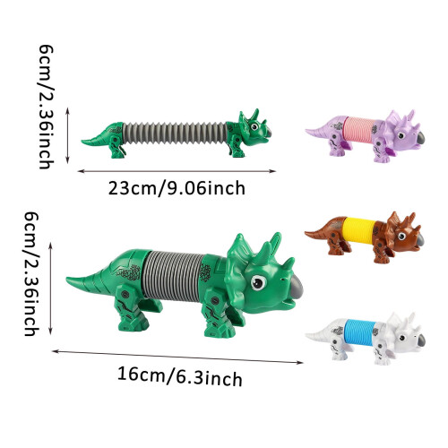 Triceratops Sensoriska Rör Stresslindrande Leksak Vit 16x6cm 1