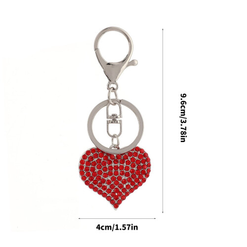 Rhinestone Peach Heart Nøglering Legering Vedhæng 2