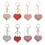 Rhinestone Peach Heart Nøglering Legering Vedhæng 5