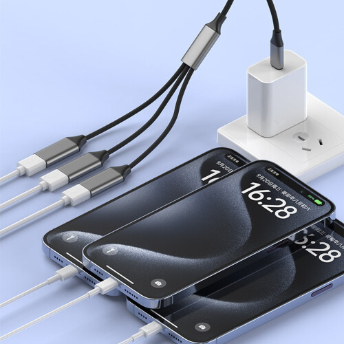 Καλώδιο USB C με 3 θύρες USB, Επεκτείνετε τις συνδεσιμότητας, Πλεγμένο καλώδιο, Εύκολη 1