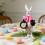 Easter Bunny Figurine with Pocket Watch Table Clock 6