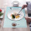 PVC placemat rectangular light blue gradient heat-resistant 4
