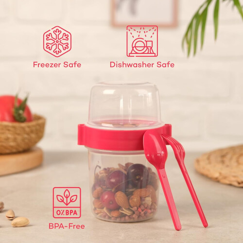 Afhaalbakjes (Groot (610 ml) 2-pack Rood & Roze) 1