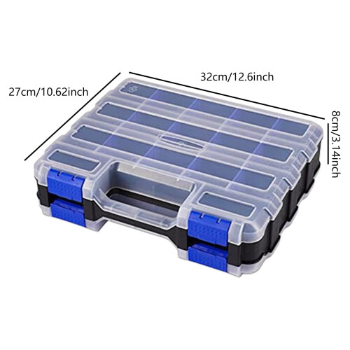 Tool Organizers, Small Parts Tool Box with Removable Compartments Double Side Tool Box Organizers Hardware Storage 2