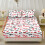 King Size Sheet Set 3-Piece Red White Heart Pattern 5