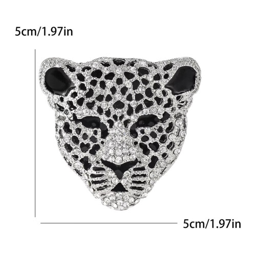 Broche léopard unisexe en alliage et strass 1