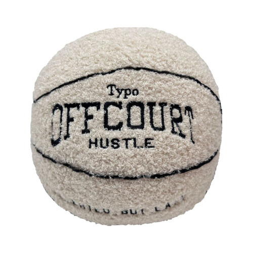 Basketball Plush Toy White Super Soft Embroidered 1