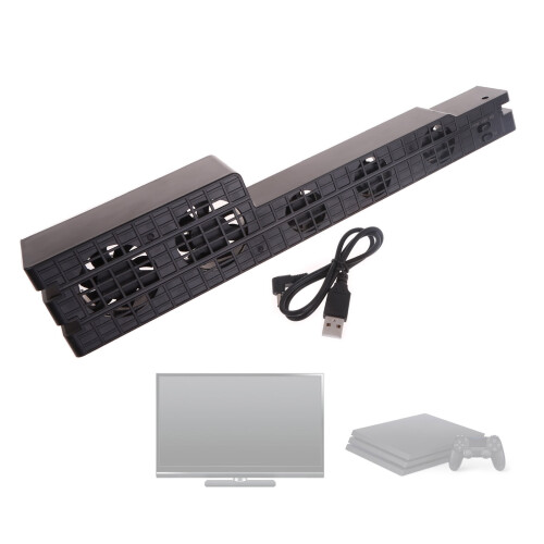 Ventola di raffreddamento esterna USB Super-Turbo con controllo della temperatura per console di gioco e supporto verticale. 1