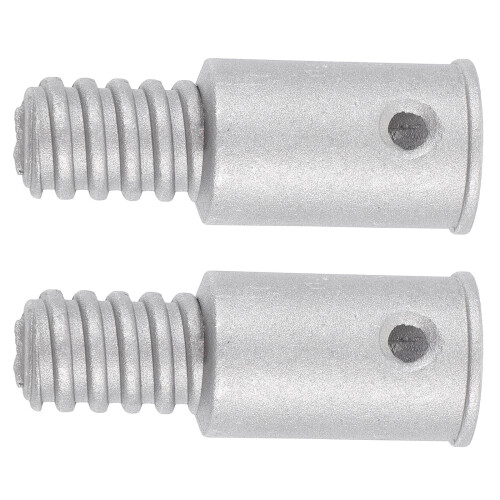 2Pack Heavy Duty Broom Handle Threaded Tip Silver Metal for Office Cleaning 2