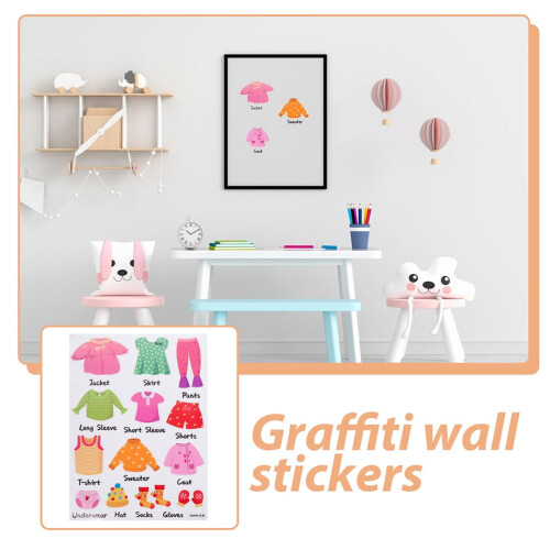 2Sets Clothes Organization Stickers Removable Clothing Sort Labels for Wardrobe 2
