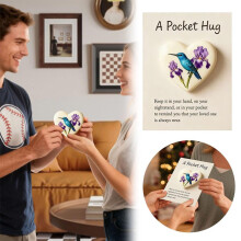 Heart-Shaped Hummingbird Pocket Hug Acrylic Token with