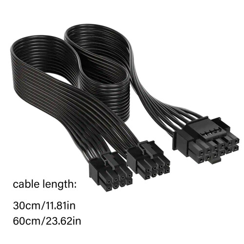 Καλώδιο τροφοδοσίας GPU 16PIN 12+4 Είσοδος δύο 8 ακίδων Καλώδιο υψηλού ρεύματος 16AWG 2